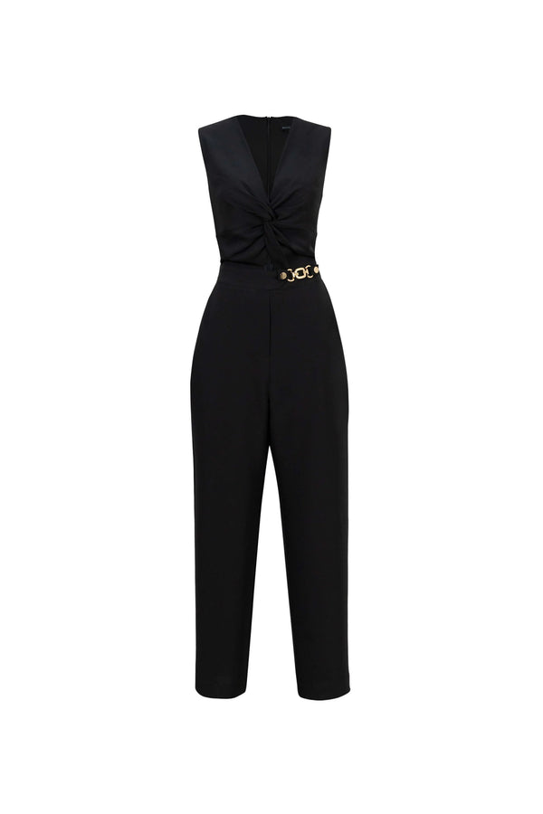 Ibiza Knotted Waist Tech Pantsuit - Reina Diaz