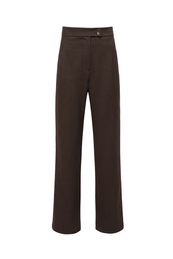 Inés Double-Button High-Waist Wide-Leg Pantalón 532143 CAF - Reina Diaz