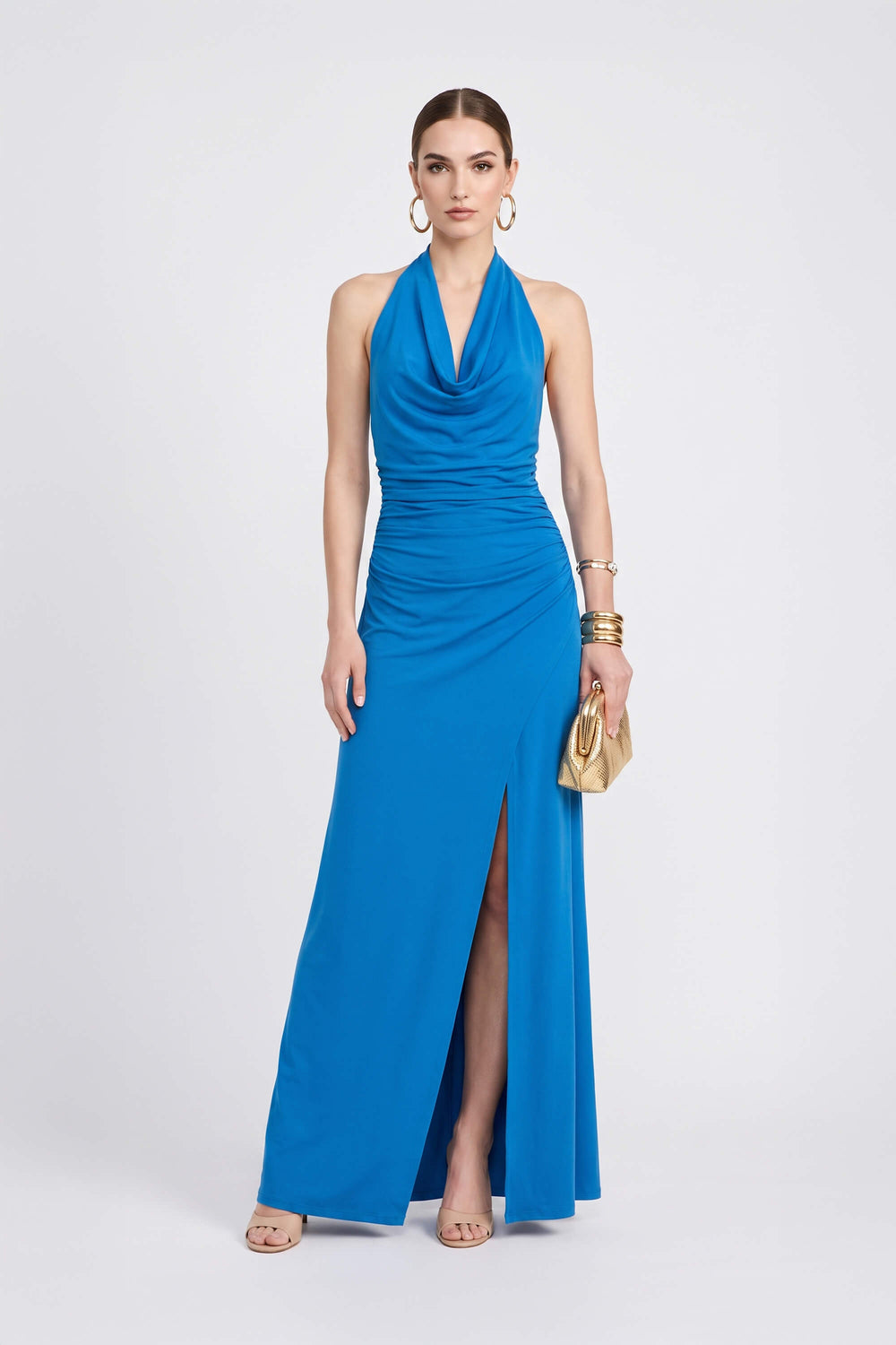Inés Halter Cowl-Neck Maxi Vestido 723139 COB - Reina Diaz