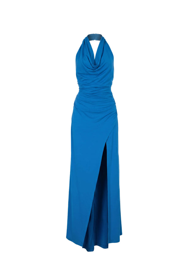 Inés Halter Cowl-Neck Maxi Vestido 723139 COB - Reina Diaz