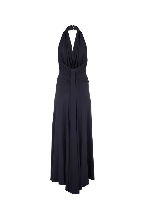 Inés Halter Cowl-Neck Maxi Vestido 723139 NEG - Reina Diaz