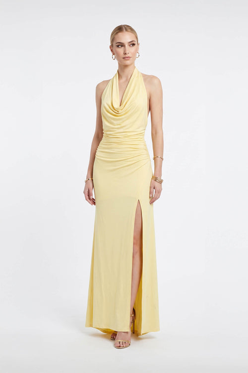 Inés Halter Cowl-Neck Maxi Vestido 723139 PAJ - Reina Diaz