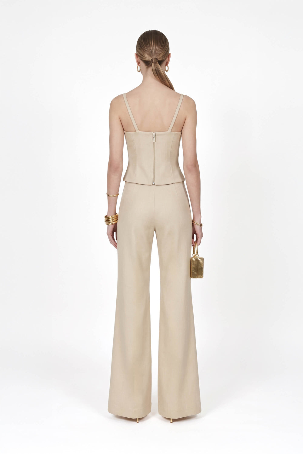 Inés High-Waist Seamed Flare Pants 532144 ARE - Reina Diaz