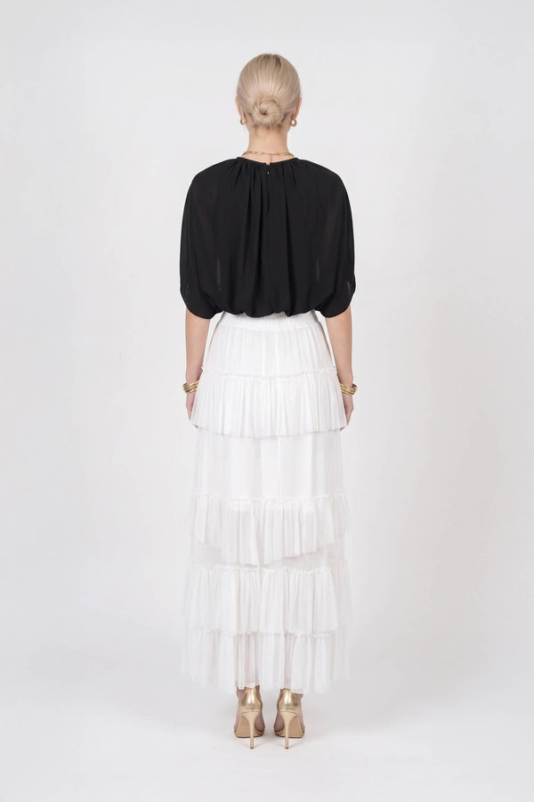 Inés Keyhole Cape Cropped Blusa 850160 NEG - Reina Diaz
