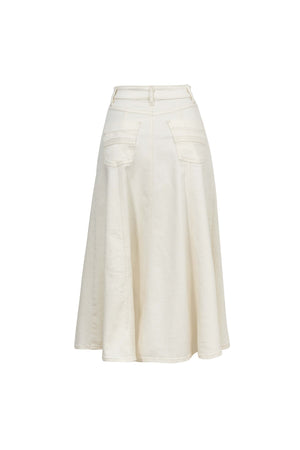 Inés Paneled Denim Midi Skirt - Reina Diaz