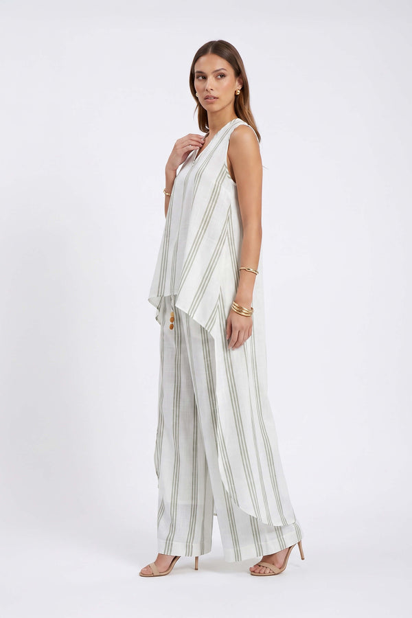 Ines Striped Wide-Leg Palazzo Pantalón 532127SAG - Reina Diaz
