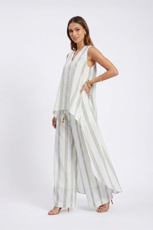 Ines Striped Wide-Leg Palazzo Pantalón 532127SAG - Reina Diaz