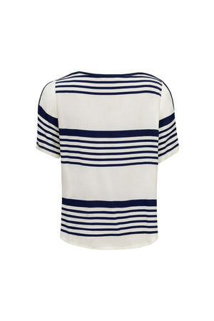 Ines Wrap-Design Tie-Waist Blusa 752999 MAR - Reina Diaz