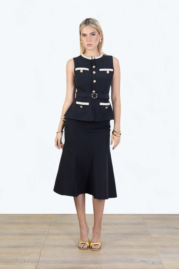 Ingrid Panel Midi Falda - Reina Diaz
