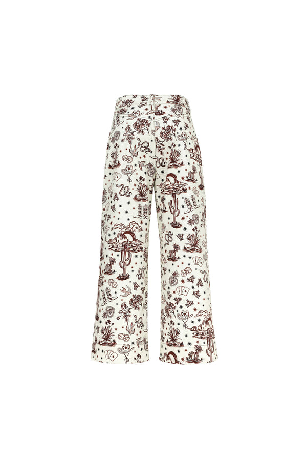 Isabel Western - Print Wide - Leg Pantalón - Reina Diaz