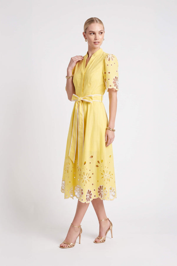 Isabella Embroidered Midi Vestido 526198 AMA - Reina Diaz
