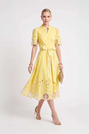 Isabella Embroidered Midi Vestido 526198 AMA - Reina Diaz