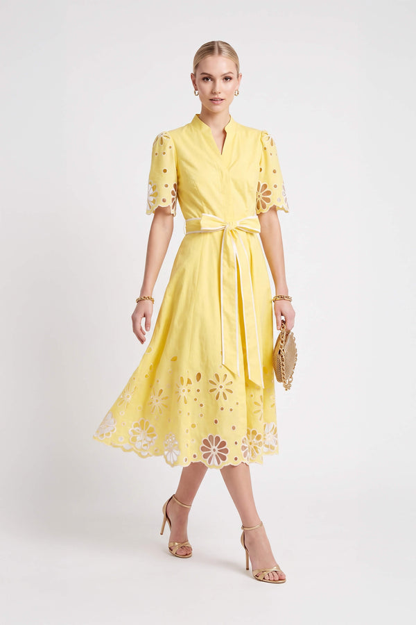 Isabella Embroidered Midi Vestido 526198 AMA - Reina Diaz