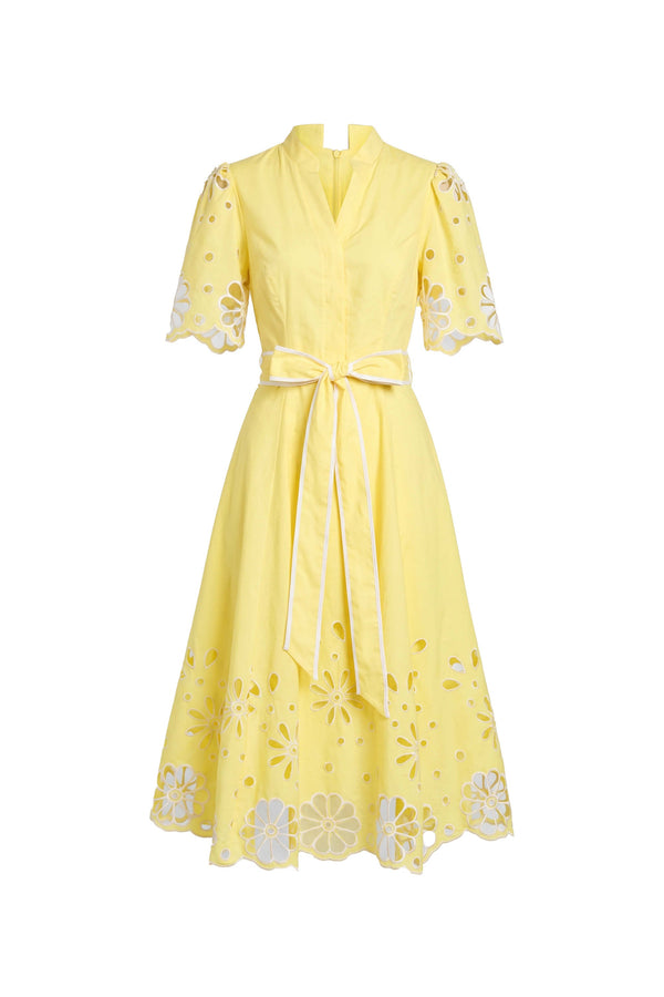 Isabella Embroidered Midi Vestido 526198 AMA - Reina Diaz