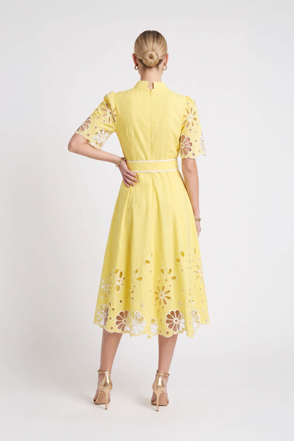 Isabella Embroidered Midi Vestido 526198 AMA - Reina Diaz