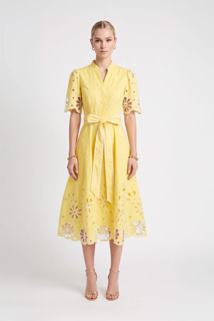 Isabella Embroidered Midi Vestido 526198 AMA - Reina Diaz