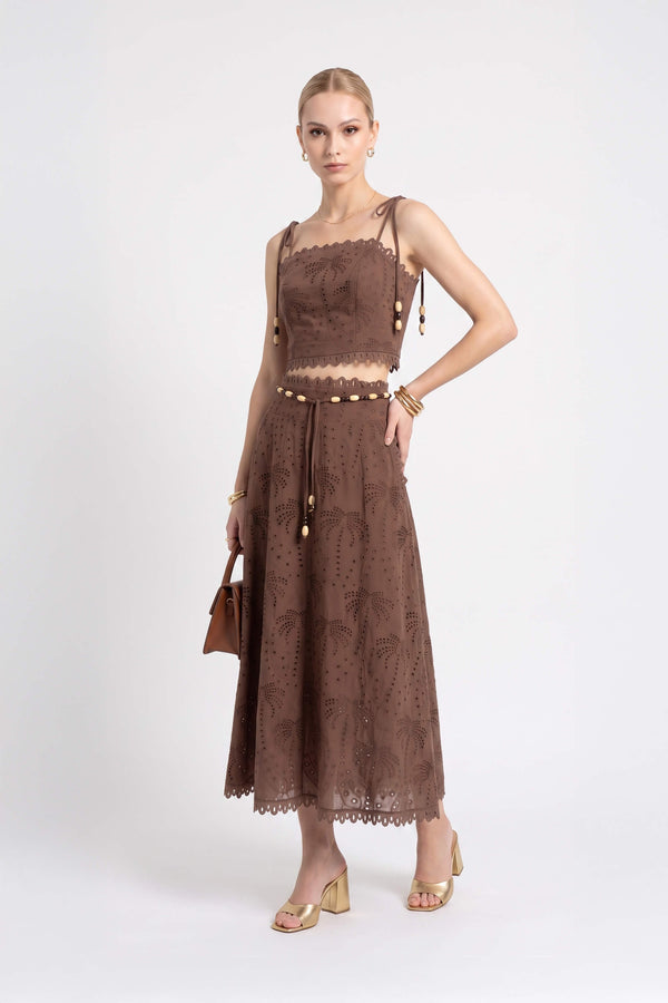 Isabella Eyelet Beaded Crop Top 752926 CAF - Reina Diaz