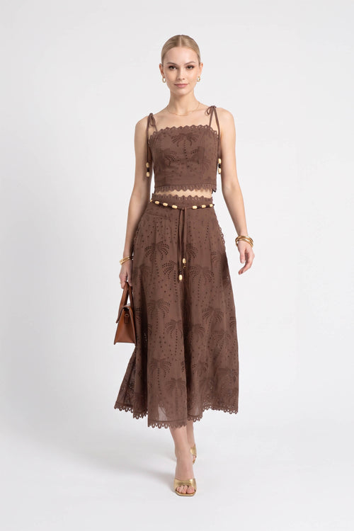 Isabella Eyelet Beaded Crop Top 752926 CAF - Reina Diaz