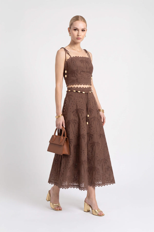Isabella Eyelet Beaded Crop Top 752926 CAF - Reina Diaz
