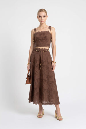 Isabella Eyelet Beaded Crop Top 752926 CAF - Reina Diaz