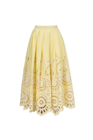 Isabella Eyelet Embroidered Midi Skirt 541349 AMA