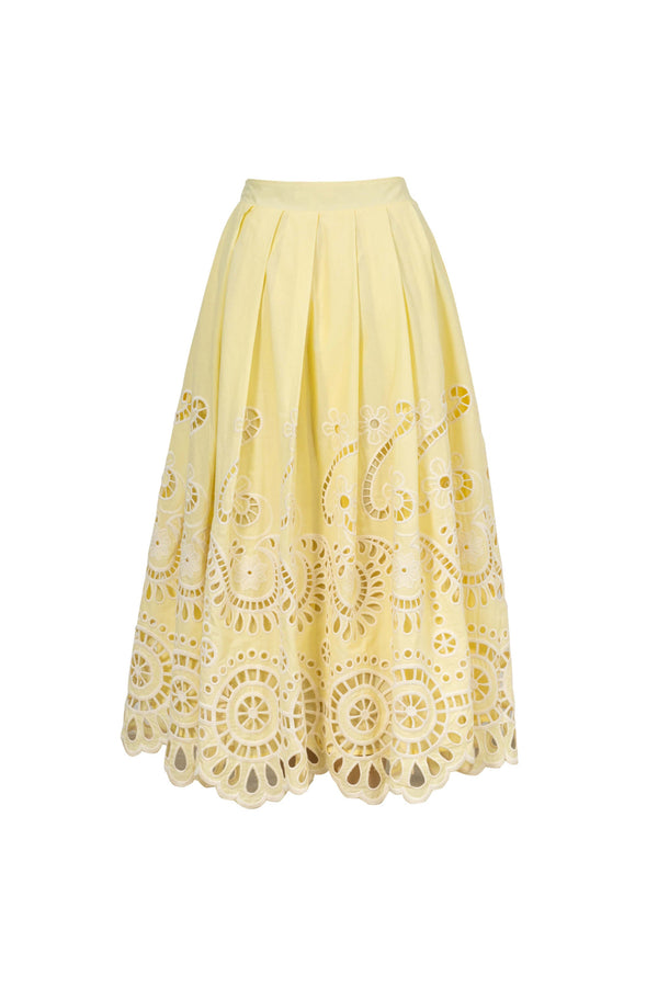 Isabella Eyelet Embroidered Midi Skirt 541349 AMA