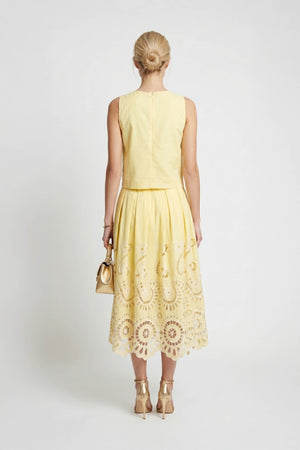 Isabella Eyelet Embroidered Midi Skirt 541349 AMA - Reina Diaz