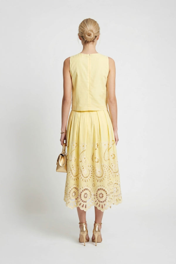 Isabella Eyelet Embroidered Midi Skirt 541349 AMA - Reina Diaz