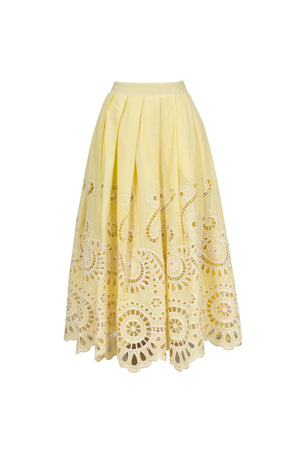 Isabella Eyelet Embroidered Midi Skirt 541349 AMA - Reina Diaz