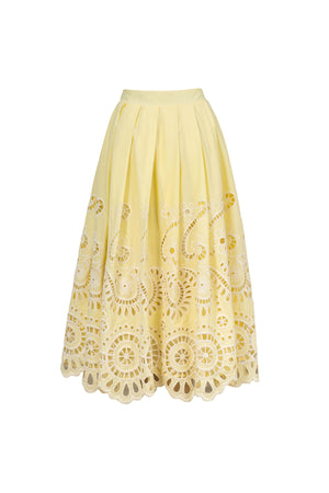 Isabella Eyelet Embroidered Midi Skirt 541349 AMA - Reina Diaz