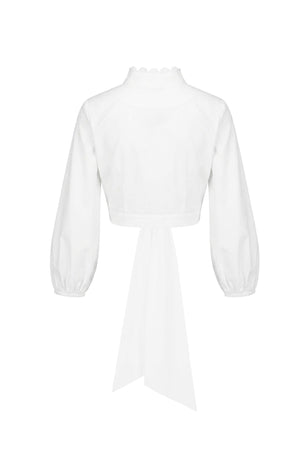 Isabella Scalloped Front Tie Crop Top 554326 HUE - Reina Diaz