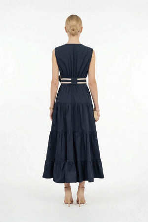 Isabella Tiered Maxi Vestido - Reina Diaz