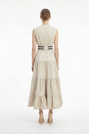 Isabella Tiered Maxi Vestido - Reina Diaz