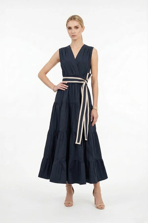 Isabella Tiered Maxi Vestido - Reina Diaz
