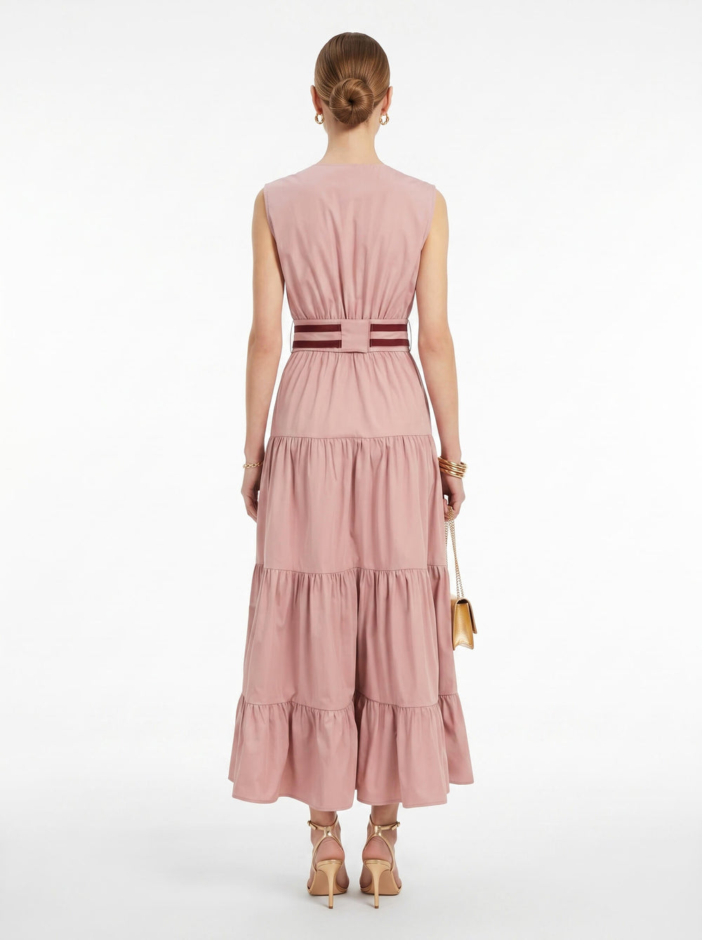 Isabella Tiered Maxi Vestido 723071 ROS - Reina Diaz