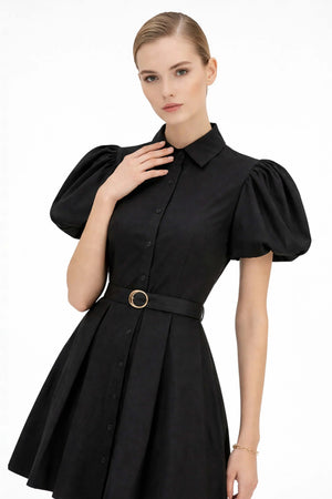 Isadora Puff Sleeve Mini Vestido - Reina Diaz