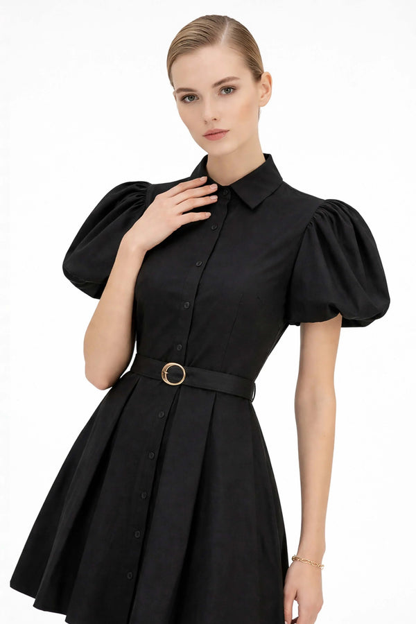 Isadora Puff Sleeve Mini Vestido - Reina Diaz