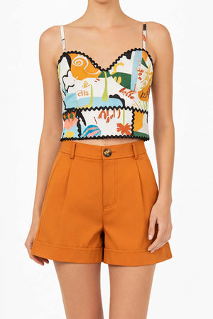 Itza Print Bustier Top - Reina Diaz