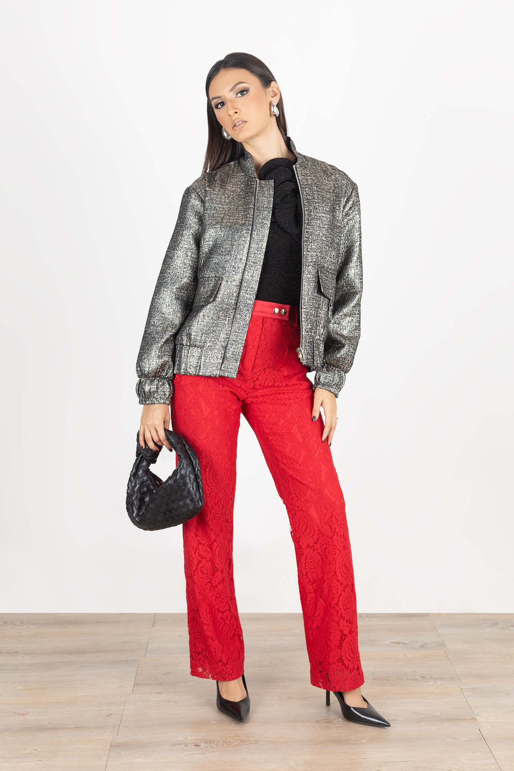 Ivy Metallic Bomber Jacket - Reina Diaz