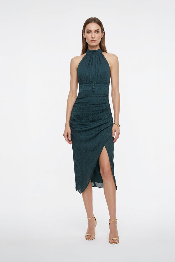 Ivy Ruched Midi Vestido - Reina Diaz