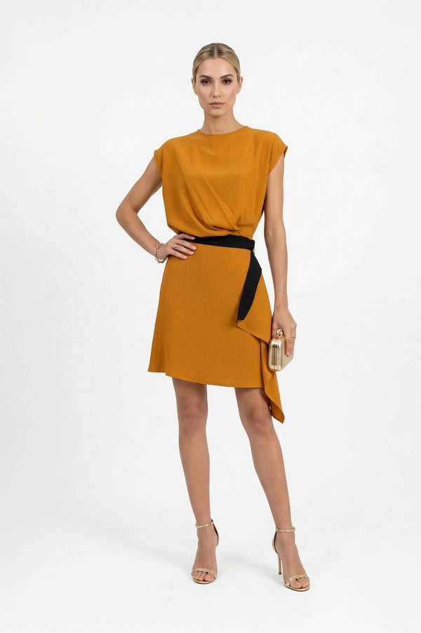 Jade Drape Wrap Vestido - Reina Diaz