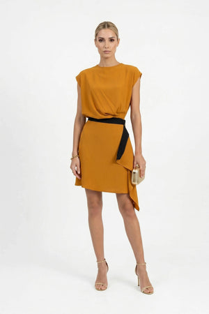 Jade Drape Wrap Vestido - Reina Diaz