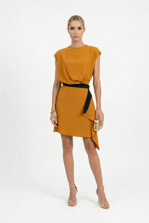 Jade Drape Wrap Vestido - Reina Diaz