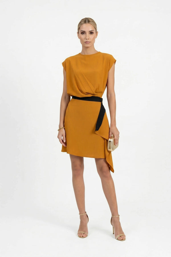Jade Drape Wrap Vestido - Reina Diaz