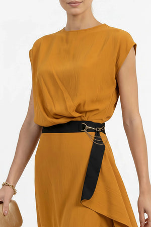 Jade Drape Wrap Vestido - Reina Diaz