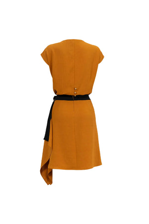 Jade Drape Wrap Vestido - Reina Diaz