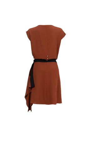 Jade Drape Wrap Vestido - Reina Diaz