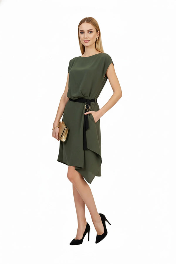 Jade Drape Wrap Vestido - Reina Diaz