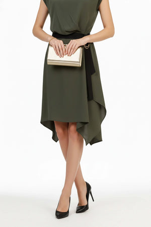 Jade Drape Wrap Vestido - Reina Diaz