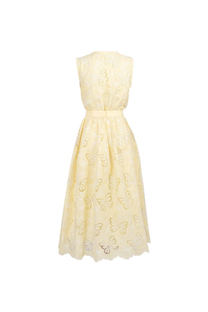 Julieta Butterfly Embroidered Midi Vestido 526264 AMA - Reina Diaz